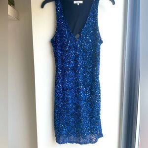 PARKER black label blue sequin cocktail dress